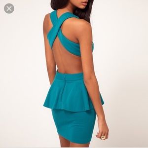5/$15 ASOS Teal Peplum Dress